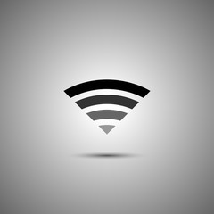 Gray wi-fi on a gray background with a shadow