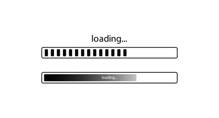 two loading signs on white background