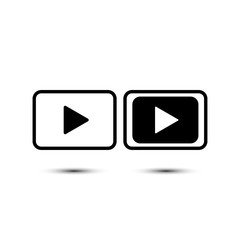Two icons play with shadow. YouTube buttons 