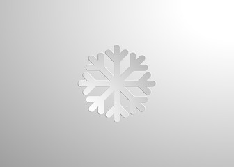Snowflake vector in paper art on a gray background