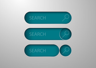 Three elements of a vector panel design searched on a gray background