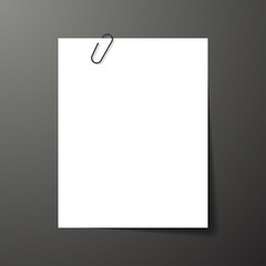 An empty sheet of paper clip is attached