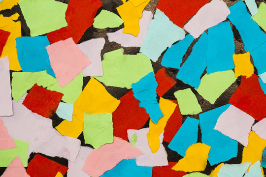 Colorful pieces of paper for background