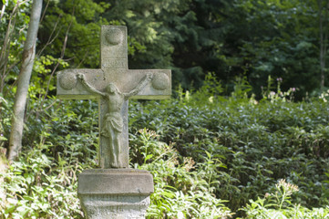 Old cross gravestone in Poland
