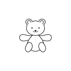 Teddy bear line art icon