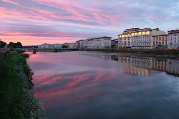 Fototapeta na wymiar Florence, Italy at Sunset