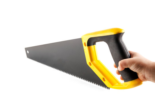 wood handsaw isolated on white background