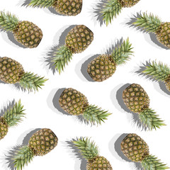 white background with image of ripe pineapple