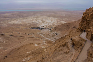 Masada National park Desert Landscape at the Dead Sea
