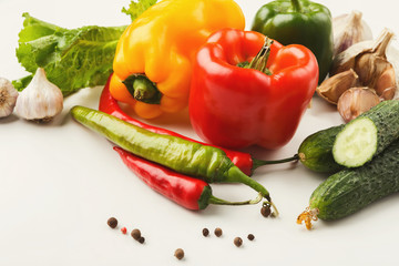 Fresh bright vegetables background