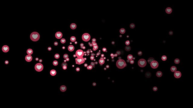 Love emoticons flying animation background. Valentine's day motion background. (4k seamless loop background) 