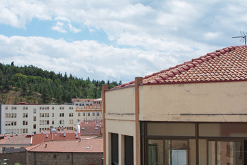The roof of one of the houses in the town.
