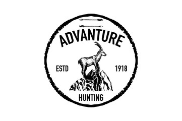 Mountain goat retro logo 