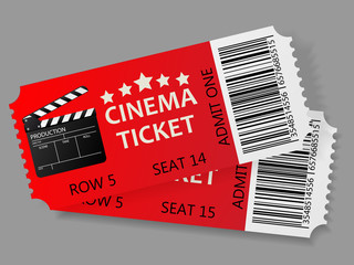 Admit one tickets. Vector illustration.