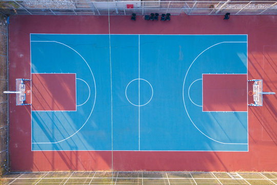 Public Basketball court - Tops down aerial image