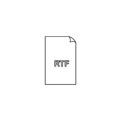 Rtf format document line icon, outline vector sign, linear style pictogram isolated on white. File formats symbol, logo illustration. Editable stroke