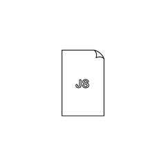 Js format document icon vector, filled flat sign, solid pictogram isolated on white. File formats symbol, logo illustration.
