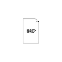 Bmp format document line icon, outline vector sign, linear style pictogram isolated on white. File formats symbol, logo illustration. Editable stroke