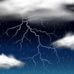 Thunder storm at night