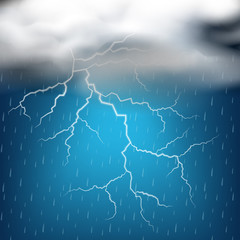 Background scene with thunders in sky