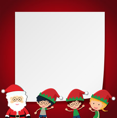 Border template with kids and Santa
