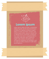 Cardboard card template with text on pink