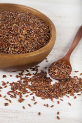 Raw red wild rice in a bowl