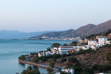 Fototapeta na wymiar Mirabello Bay view on Crete, Greece