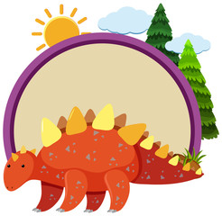 Stegosaurus and round border