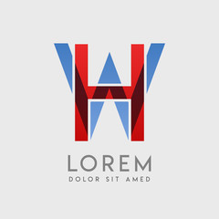 HW logo letters with "blue and red" gradation