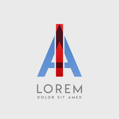 IA logo letters with "blue and red" gradation