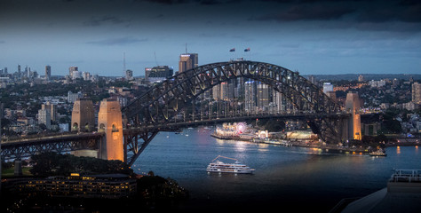 Sydney Bridge Skyline at Night