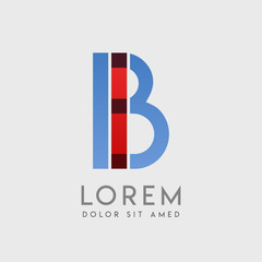 IB logo letters with "blue and red" gradation