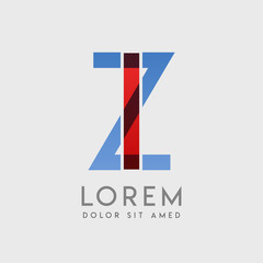 IZ logo letters with "blue and red" gradation