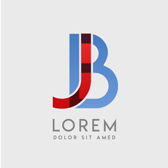 JB logo letters with "blue and red" gradation