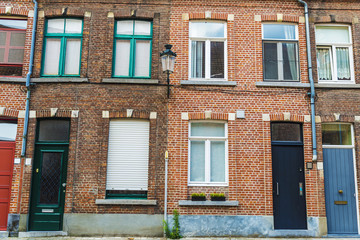 Old historic buildings in the medieval city of Bruges, Belgium