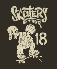 Skate rider t-shirt graphics design vector illustration
