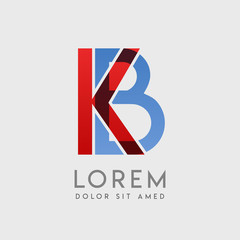 KB logo letters with "blue and red" gradation