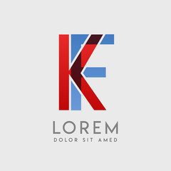 KF logo letters with "blue and red" gradation