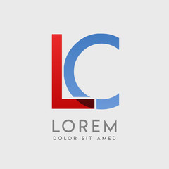 LC logo letters with "blue and red" gradation