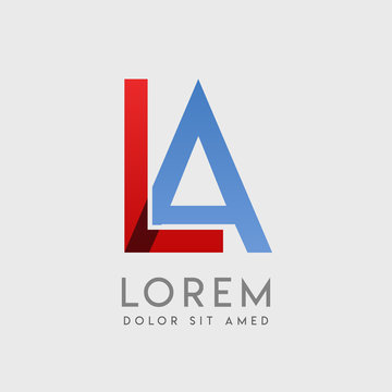 LA logo letters with "blue and red" gradation