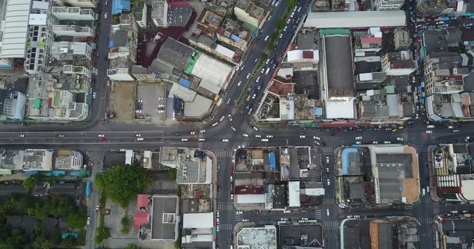 4k aerial movie of traffic road