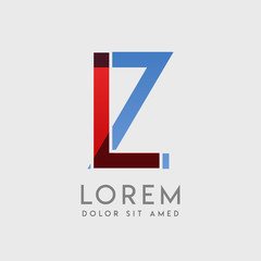 LZ logo letters with "blue and red" gradation
