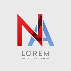 NA logo letters with "blue and red" gradation