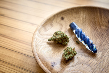 Obraz na płótnie Canvas medical marijuana and a pipe
