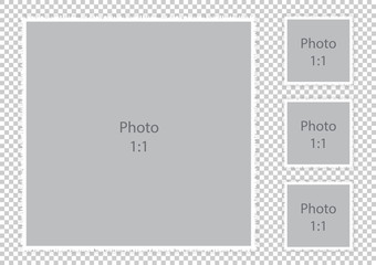Furry textured border photoframes modern collage wedding template