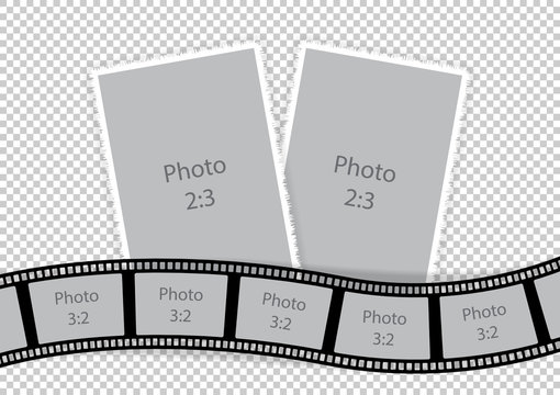 Collage of photo frames from film template ideas