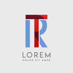 TR logo letters with "blue and red" gradation