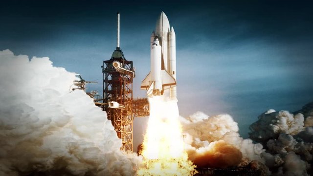Space Shuttle Launch. launch of the spacecraft. some elements furnished by NASA images