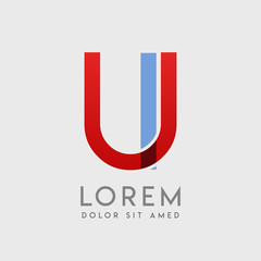 UI logo letters with "blue and red" gradation